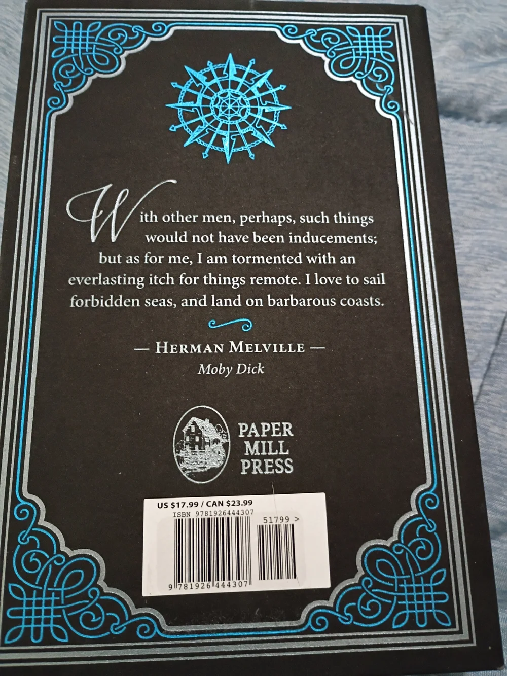 Moby Dick Hardcover Book with Blue & Silver Cover